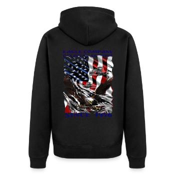 V8 Truck Shirt cooler Spruch mit Adler Geburtsjahr - Unisex Premium Bio Zip Hoodie - Schwarz - Hinten - Nico (187cm)