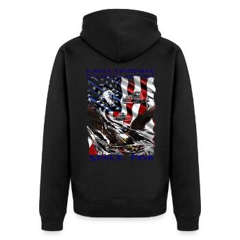V8 Truck Driver Supplier American Flag - Unisex Premium Organic Zip Hoodie - black - Back - Nico (187cm)
