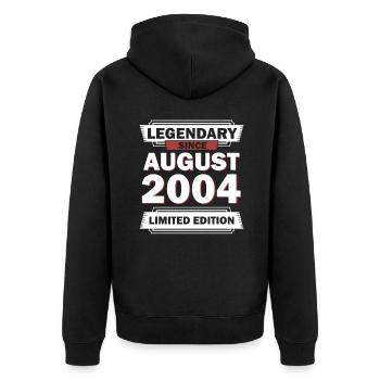 18ème anniversaire Août millésime 2004 idée cadeau - Veste à capuche bio Premium Unisexe - noir - Dos - Nico (187cm)