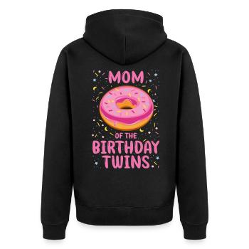 Mom der Geburtstags Zwillinge - Unisex Premium Bio Zip Hoodie - Schwarz - Hinten - Nico (187cm)