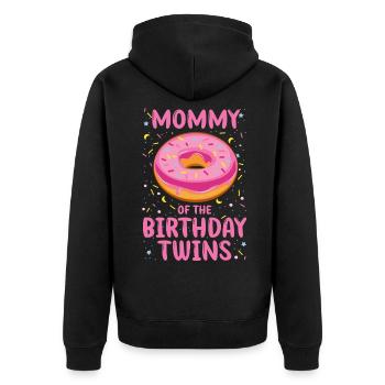 Mama der Geburtstags Zwillinge - Unisex Premium Bio Zip Hoodie - Schwarz - Hinten - Nico (187cm)