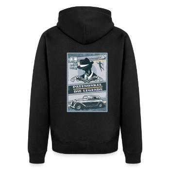 Herren Patenonkel Pate Patenschaft Onkel Patenkind - Unisex Premium Bio Zip Hoodie - Schwarz - Hinten - Nico (187cm)