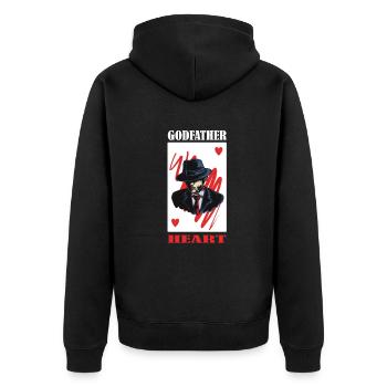 Herren Patenonkel Pate Patenschaft Onkel Patenkind - Unisex Premium Bio Zip Hoodie - Schwarz - Hinten - Nico (187cm)