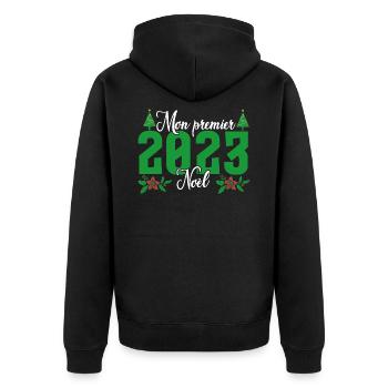 Mon Premier Noel 2023 - Veste à capuche bio Premium Unisexe - noir - Dos - Nico (187cm)