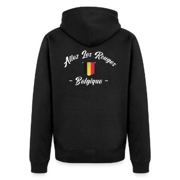 allez les diables Rouge. supporter Belgique. - Veste à capuche bio Premium Unisexe - noir - Dos - Nico (187cm)