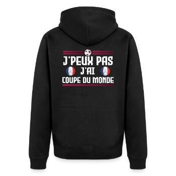 Je peux pas j'ai coupe du monde - Veste à capuche bio Premium Unisexe - noir - Dos - Nico (187cm)