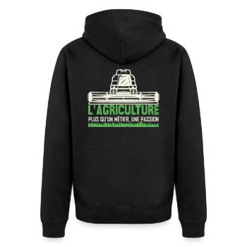 L'agriculture plus qu'un métier, une passion. - Veste à capuche bio Premium Unisexe - noir - Dos - Nico (187cm)