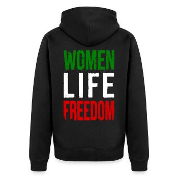 Women life freedom - Veste à capuche bio Premium Unisexe - noir - Dos - Nico (187cm)
