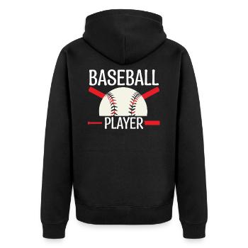 joueur de baseball. Entraîneur de baseball. - Veste à capuche bio Premium Unisexe - noir - Dos - Nico (187cm)
