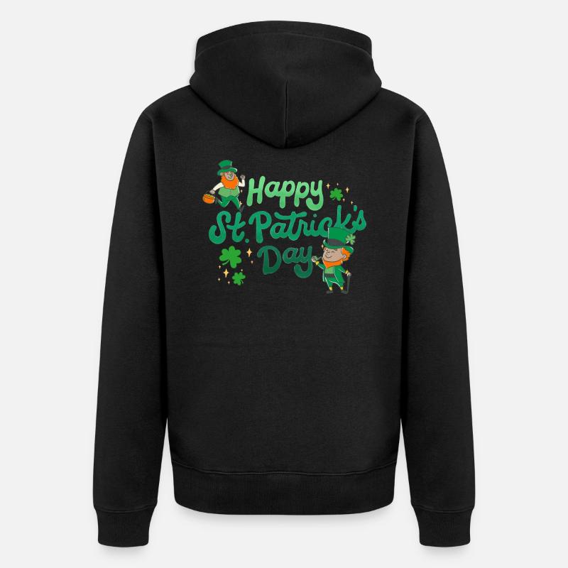 Bonne Saint-Patrick. La Saint-Patrick! - Veste à capuche bio Premium Unisexe - noir
