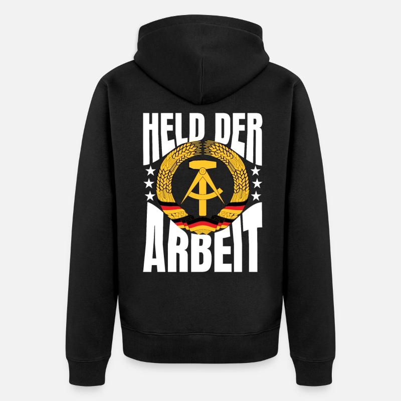 Held der Arbeit Geschenk - Unisex Premium Bio Zip Hoodie - Schwarz