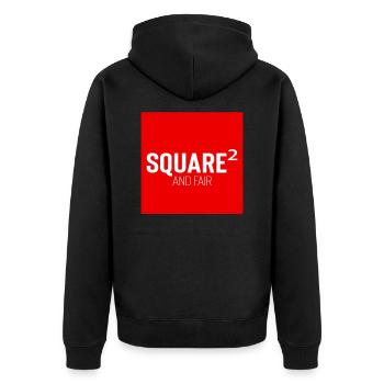 Square Streetwear: Fun & Clear Statement - Veste à capuche bio Premium Unisexe - noir - Dos - Nico (187cm)