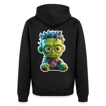 Babyfrankenstein - Unisex Premium Bio Zip Hoodie - Schwarz - Hinten - Nico (187cm)