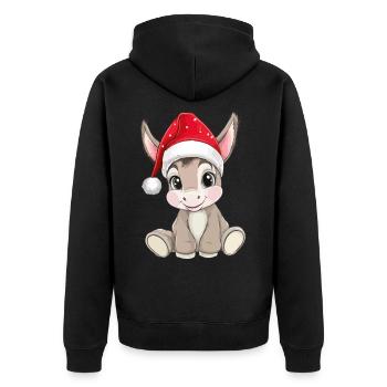 Âne Noël mignon mignon Noël Noël - Veste à capuche bio Premium Unisexe - noir - Dos - Nico (187cm)