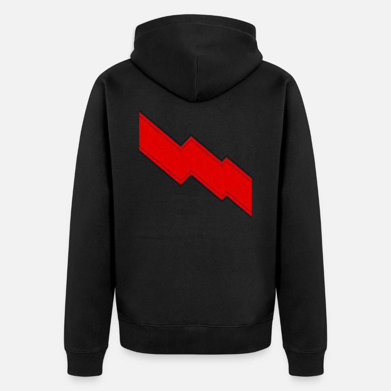 Roter Blitz Zeichen Geschenk - Unisex Premium Bio Zip Hoodie - Schwarz