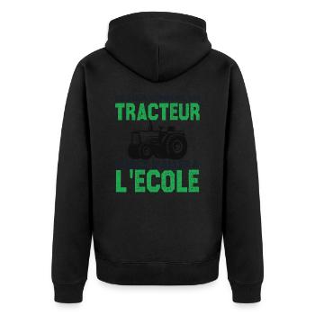 Né pour conduire un tracteur. Cadeau agriculteur. - Veste à capuche bio Premium Unisexe - noir - Dos - Nico (187cm)