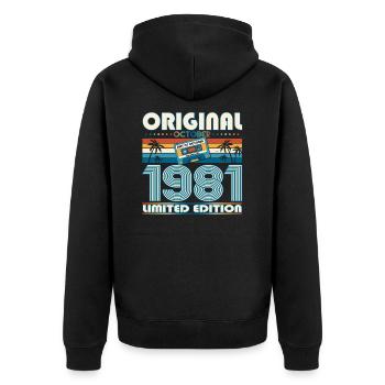 42nd Birthday Retro Cassette Best of Octobre 1981 - Veste à capuche bio Premium Unisexe - noir - Dos - Nico (187cm)