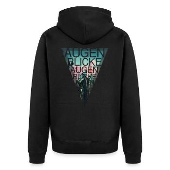 Augenblicke - Naturfotodesign by Yasmin Embacher - Unisex Premium Bio Zip Hoodie - Schwarz - Hinten - Nico (187cm)