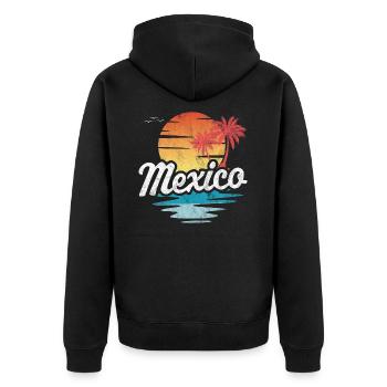 Mexiko - Unisex Premium Bio Zip Hoodie - Schwarz - Hinten - Nico (187cm)