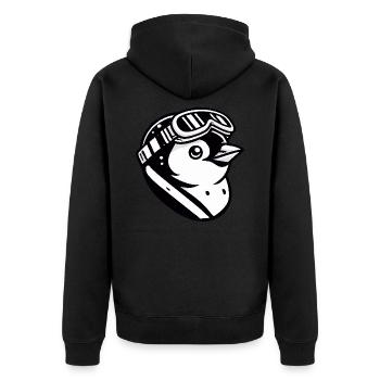 Tête de pingouin - Veste à capuche bio Premium Unisexe - noir - Dos - Nico (187cm)