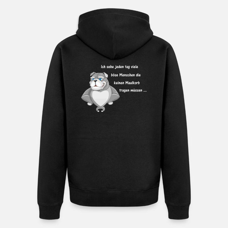 Maulkorb - Unisex Premium Bio Zip Hoodie - Schwarz