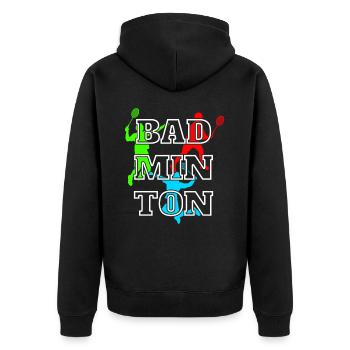 Badminton - Veste à capuche bio Premium Unisexe - noir - Dos - Nico (187cm)