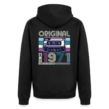 Original 1971 51st Birthday Gift Hommes - Veste à capuche bio Premium Unisexe - noir - Dos - Nico (187cm)