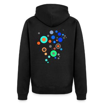 Scifi Punkte Muster Design - Unisex Premium Bio Zip Hoodie - Schwarz - Hinten - Nico (187cm)