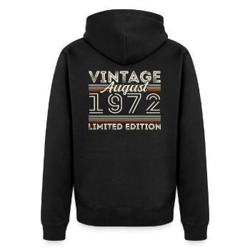 Août 1972 Légende depuis août 1972 Millésime 1972 - Veste à capuche bio Premium Unisexe - noir - Dos - Nico (187cm)