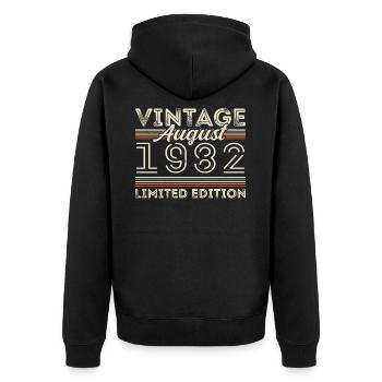 Août 1982 Légende depuis Août 1982 Millésime 1982 - Veste à capuche bio Premium Unisexe - noir - Dos - Nico (187cm)