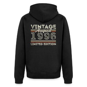 August 1996 Legend since August 1996 Vintage 1996 - Unisex Premium Organic Zip Hoodie - black - Back - Nico (187cm)