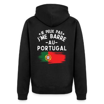 Je Peux Pas J'me Barre Au Portugal Vacances - Veste à capuche bio Premium Unisexe - noir - Dos - Nico (187cm)