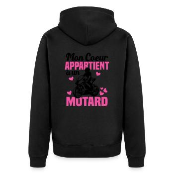 Mon coeur appartient à un motard - Veste à capuche bio Premium Unisexe - noir - Dos - Nico (187cm)