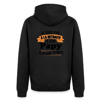 Je ne suis pas retraité je suis papy à plein temps - Veste à capuche bio Premium Unisexe - noir - Dos - Nico (187cm)