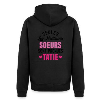 seules les meilleures soeurs sont promues tatie - Veste à capuche bio Premium Unisexe - noir - Dos - Nico (187cm)