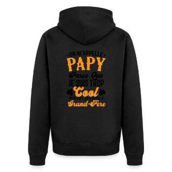 On m'appelle papy parce que je suis trop cool - Veste à capuche bio Premium Unisexe - noir - Dos - Nico (187cm)