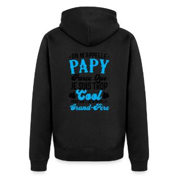 On m'appelle papy parce que je suis trop cool - Veste à capuche bio Premium Unisexe - noir - Dos - Nico (187cm)