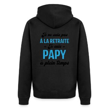 Je ne suis pas retraité je suis papy à plein temps - Veste à capuche bio Premium Unisexe - noir - Dos - Nico (187cm)