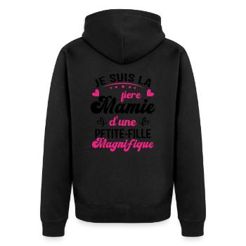 Je suis la Fière Mamie d'une Petite Fille Cool - Veste à capuche bio Premium Unisexe - noir - Dos - Nico (187cm)