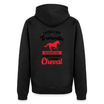 Aujourd'hui je parle seulement à mon cheval - Veste à capuche bio Premium Unisexe - noir - Dos - Nico (187cm)