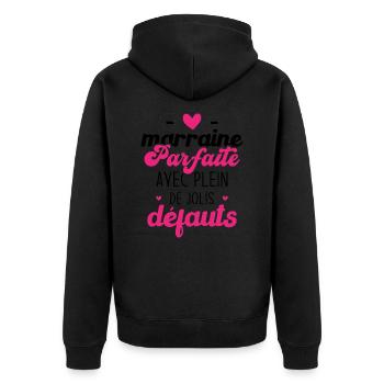 Marraine parfaite avec plein de jolis défauts - Veste à capuche bio Premium Unisexe - noir - Dos - Nico (187cm)