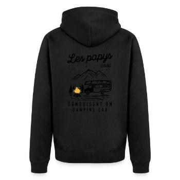 Les Papys Cool Conduisent Un Camping-car - Veste à capuche bio Premium Unisexe - noir - Dos - Nico (187cm)