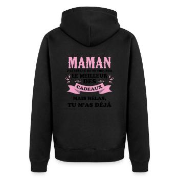 Maman j'ai essayé de te trouver Le meilleur cadeau - Veste à capuche bio Premium Unisexe - noir - Dos - Nico (187cm)