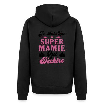 Je suis une super Mamie qui déchire - Veste à capuche bio Premium Unisexe - noir - Dos - Nico (187cm)