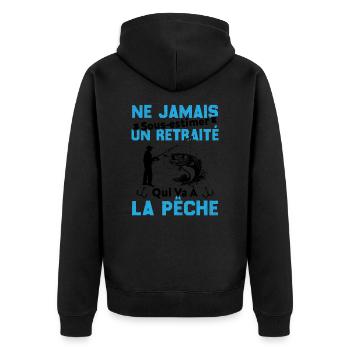 Ne Jamais Sous Estimer Un Retraité Pêcheur - Veste à capuche bio Premium Unisexe - noir - Dos - Nico (187cm)