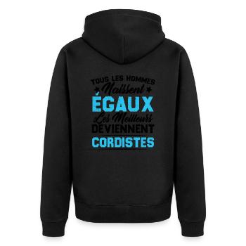 Les Meilleurs Hommes Deviennent Cordistes - Veste à capuche bio Premium Unisexe - noir - Dos - Nico (187cm)