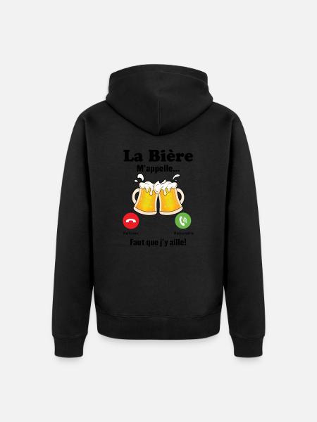 La Bière m'appelle - Veste à capuche bio Premium Unisexe - noir