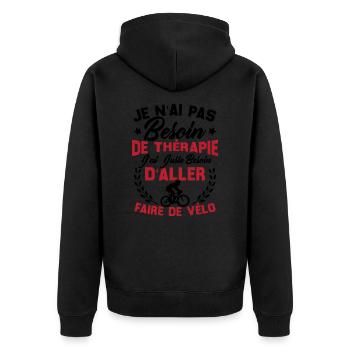 J'ai juste besoin d'aller faire du vélo - Veste à capuche bio Premium Unisexe - noir - Dos - Nico (187cm)