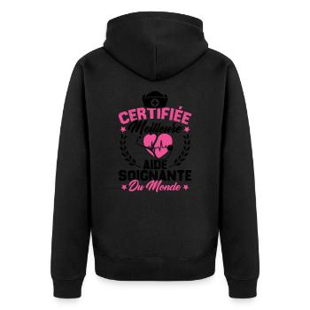Certifiée meilleure aide-soignante du monde - Veste à capuche bio Premium Unisexe - noir - Dos - Nico (187cm)