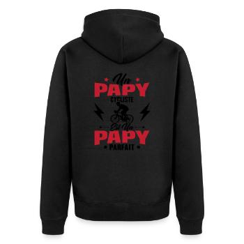 Un papy cycliste est un papy parfait Cadeau - Veste à capuche bio Premium Unisexe - noir - Dos - Nico (187cm)